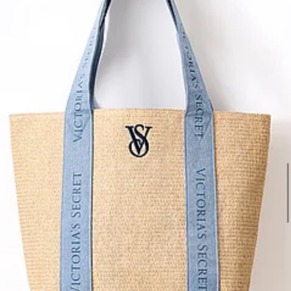Victoria's Secret Woven and Denim Beach Tote